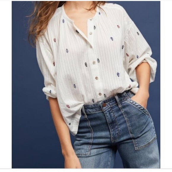 Anthropologie Tops - Anthropologie Akemi & kin Adela embroidered blouse